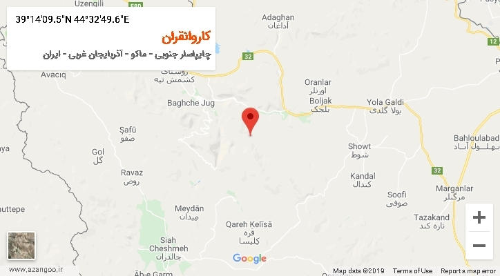 روستای کاروانقران بر روی نقشه