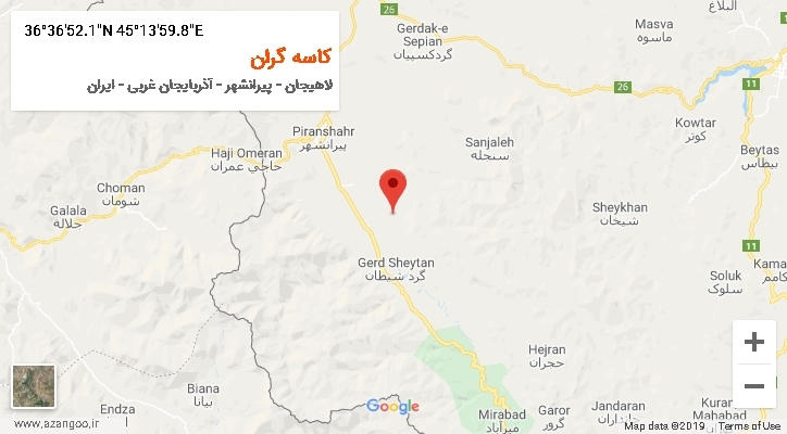 روستای کاسه گران بر روی نقشه