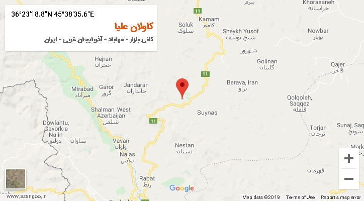 روستای کاولان علیا بر روی نقشه