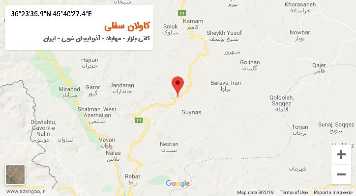 روستای کاولان سفلی بر روی نقشه