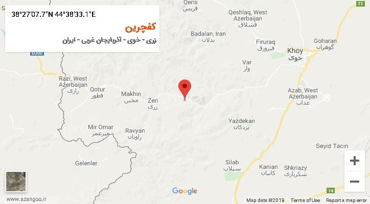 روستای کفچرین بر روی نقشه