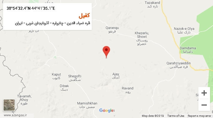 روستای کفیل بر روی نقشه