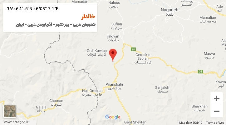 روستای خالدار بر روی نقشه