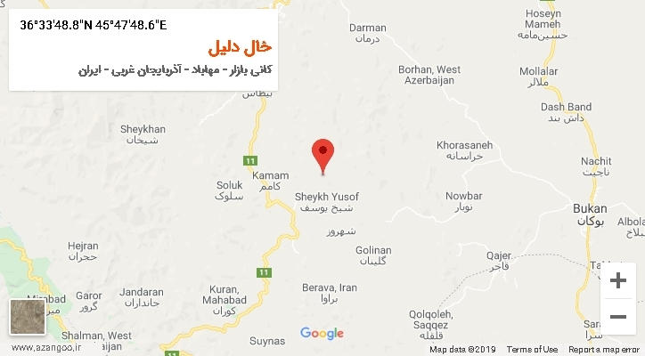 روستای خال دلیل بر روی نقشه
