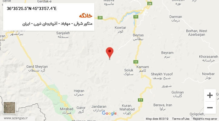 روستای خانگه بر روی نقشه