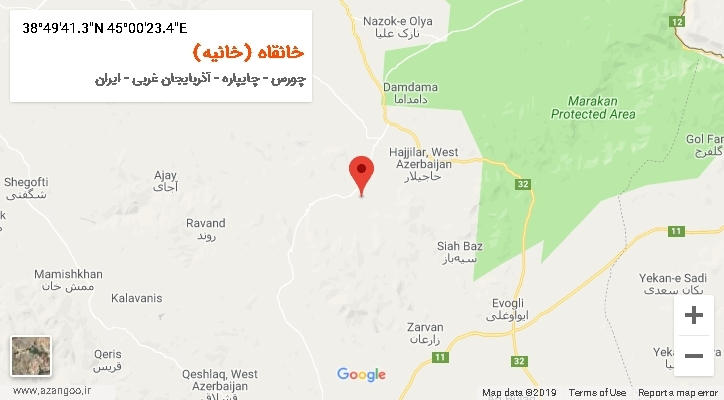 روستای خانقاه (خانیه) بر روی نقشه