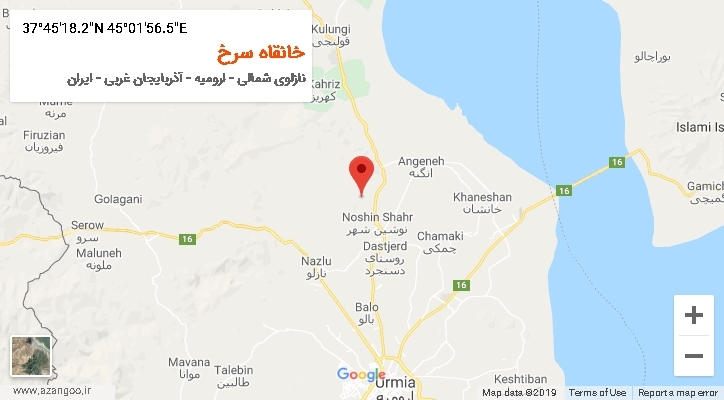 روستای خانقاه سرخ بر روی نقشه