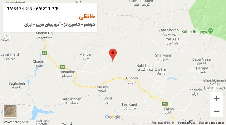 روستای خانقلی بر روی نقشه