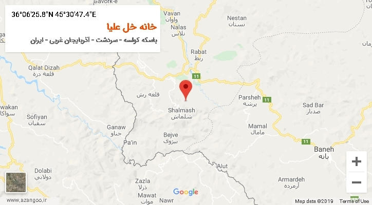 روستای خانه خل علیا بر روی نقشه