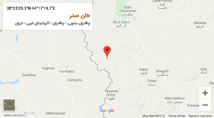 روستای خان صدر بر روی نقشه