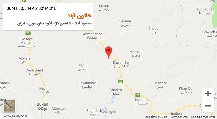 روستای خاتون آباد بر روی نقشه