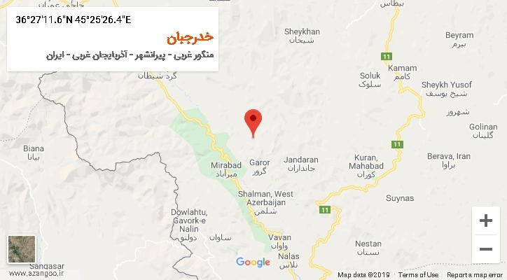 روستای خدرجبان بر روی نقشه