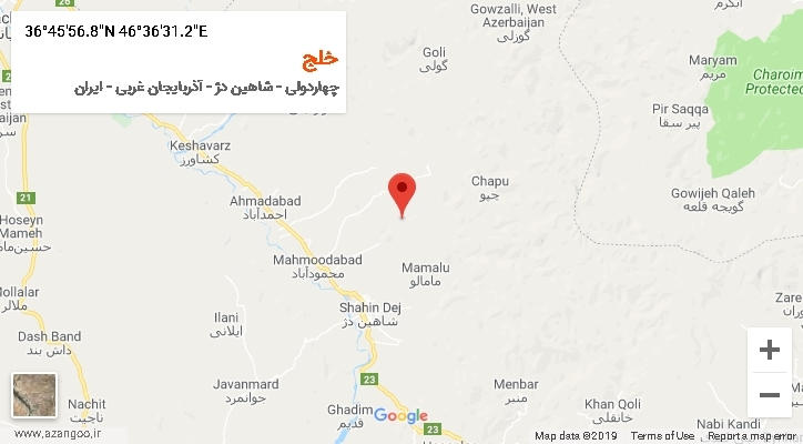 روستای خلج بر روی نقشه