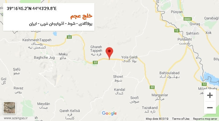 روستای خلج عجم بر روی نقشه