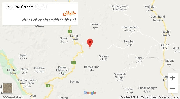 روستای خلیفان بر روی نقشه