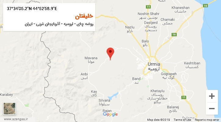 روستای خلیفتان بر روی نقشه