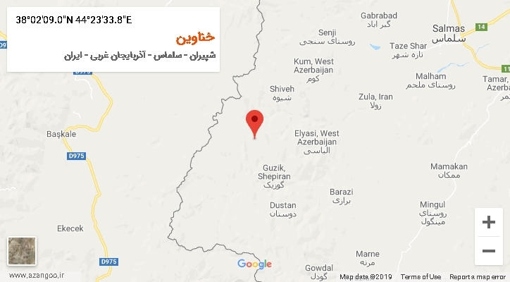 روستای خناوین بر روی نقشه