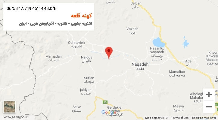روستای کهنه قلعه بر روی نقشه
