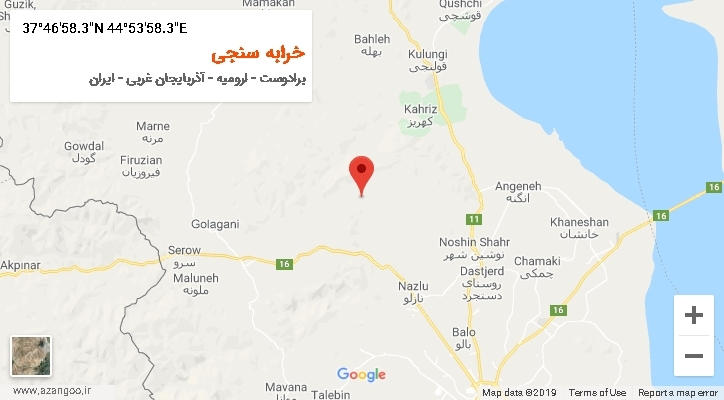 روستای خرابه سنجی بر روی نقشه