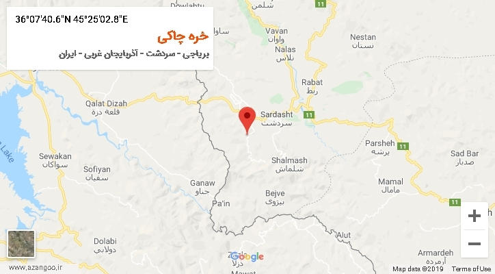 روستای خره چاکی بر روی نقشه