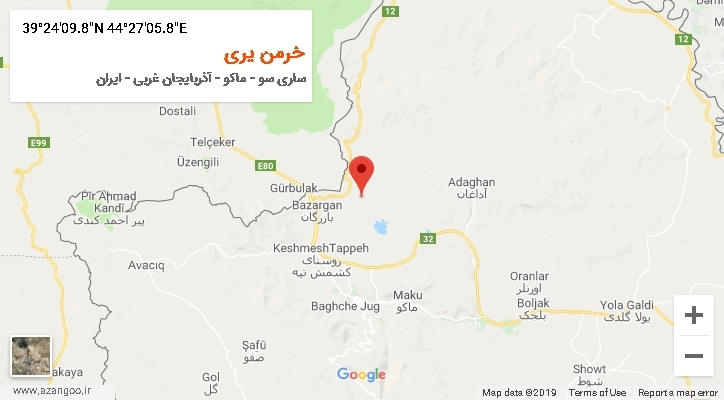 روستای خرمن یری بر روی نقشه