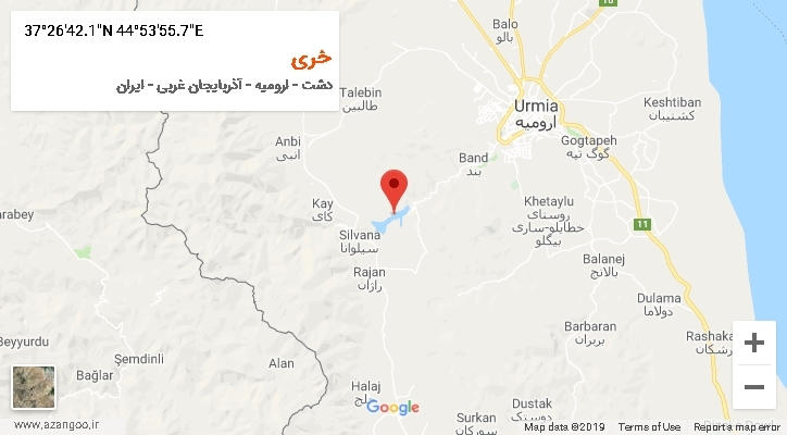 روستای خری بر روی نقشه