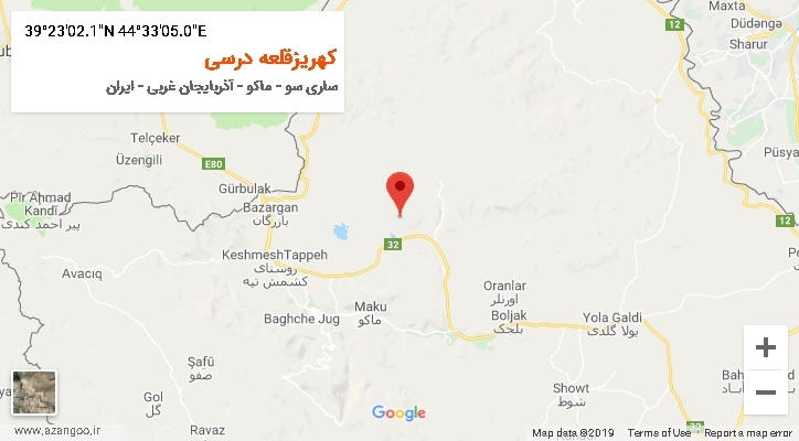 روستای کهریزقلعه درسی بر روی نقشه