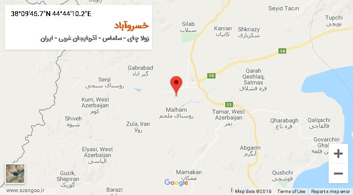 روستای خسروآباد بر روی نقشه