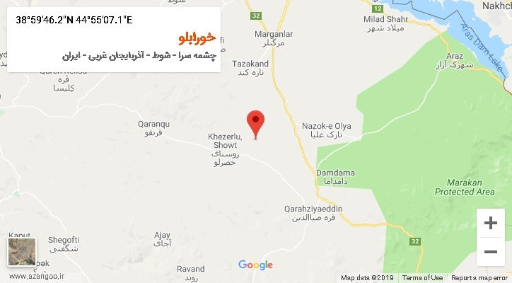 روستای خورابلو بر روی نقشه