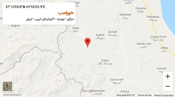 روستای خوراسب بر روی نقشه