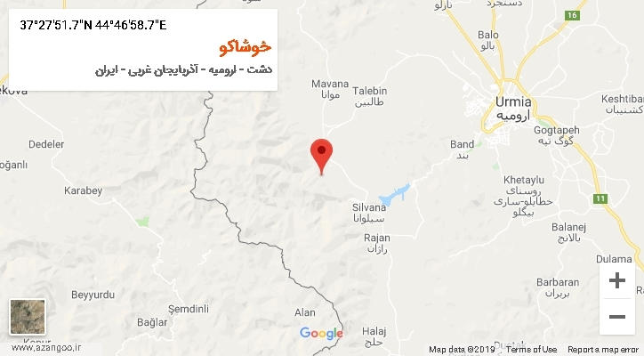 روستای خوشاکو بر روی نقشه