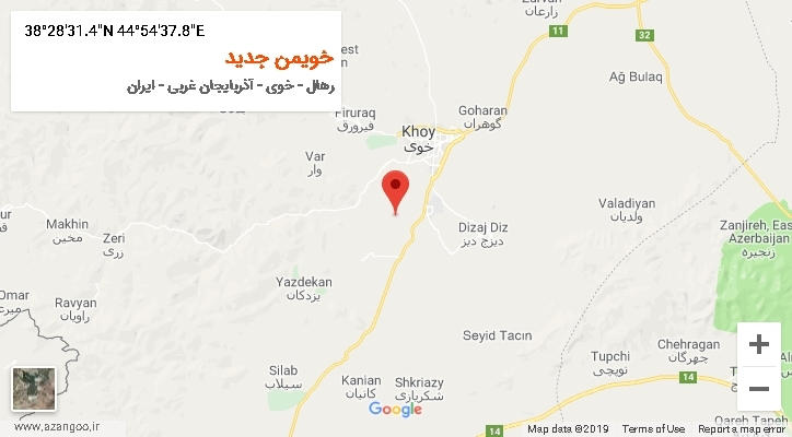 روستای خویمن جدید بر روی نقشه