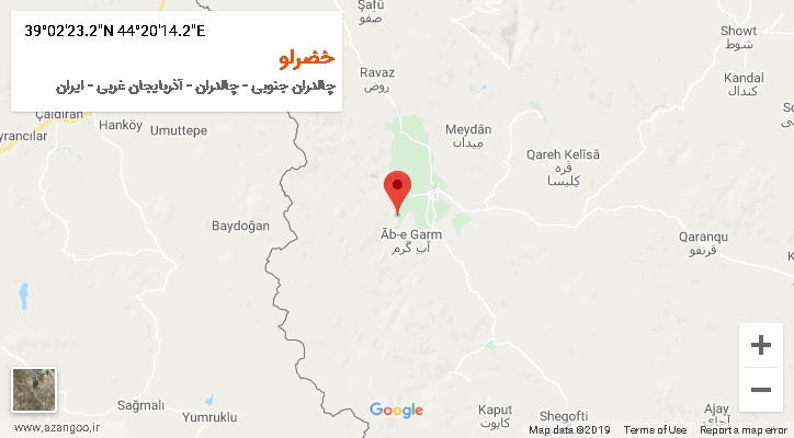 روستای خضرلو بر روی نقشه