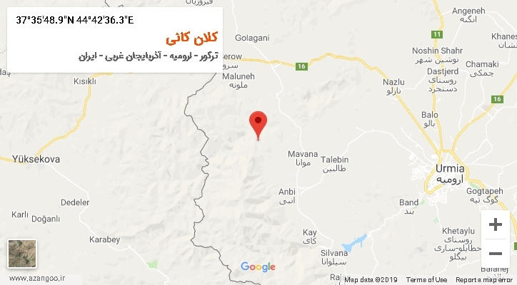 روستای کلان کانی بر روی نقشه
