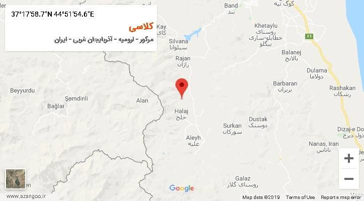 روستای کلاسی بر روی نقشه