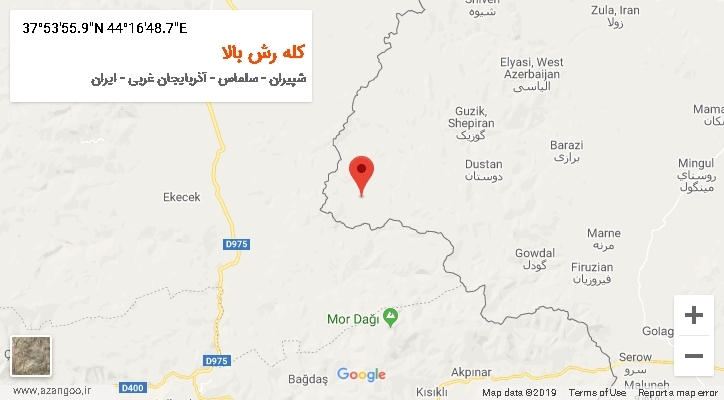 روستای کله رش بالا بر روی نقشه