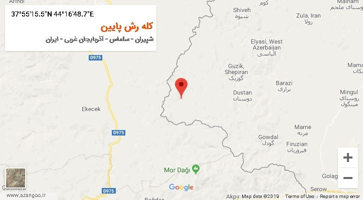 روستای کله رش پایین بر روی نقشه
