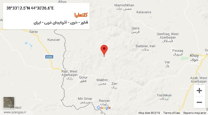 روستای کلتعلیا بر روی نقشه