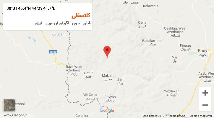 روستای کلتسفلی بر روی نقشه