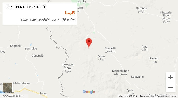 روستای کلیسا بر روی نقشه