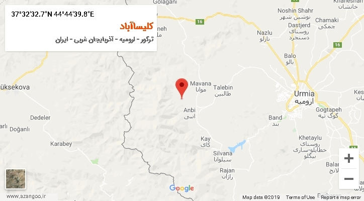 روستای کلیساآباد بر روی نقشه