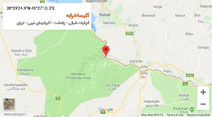 روستای کلیساخرابه بر روی نقشه
