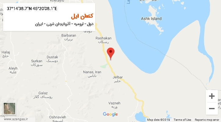 روستای کنعان ایل بر روی نقشه