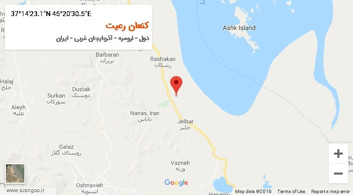 روستای کنعان رعیت بر روی نقشه