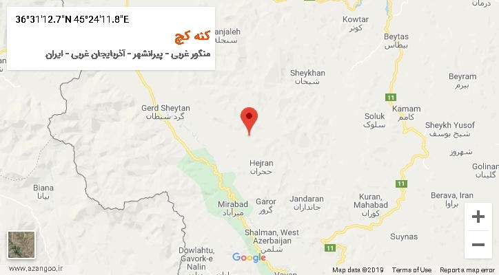 روستای کنه کچ بر روی نقشه