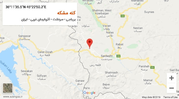 روستای کنه مشکه بر روی نقشه