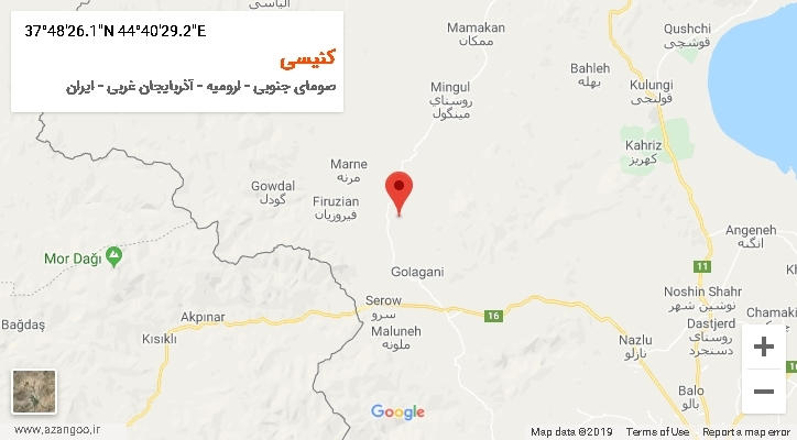 روستای کنیسی بر روی نقشه