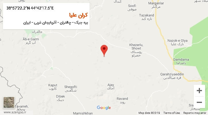 روستای کران علیا بر روی نقشه