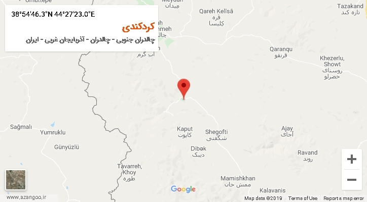 روستای کردکندی بر روی نقشه