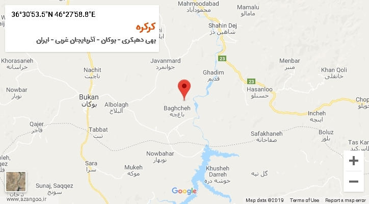 روستای کرکره بر روی نقشه